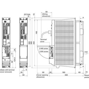 Servo Drive AC Mitsubishi Electric MDS-D2-V1-20 6.4A 200-230Vac com Freio Dinâmico IP20 - MDS-D2-V1-20