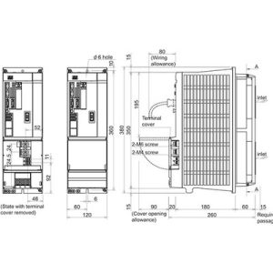 Servo Drive AC MDS-D2 Mitsubishi Electric MDS-D2-V1-320 59.6A 200-230Vac/270-311Vdc com Freio Dinâmico IP20 - MDS-D2-V1-320