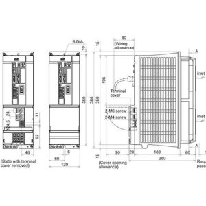 Servo Drive Duplo AC MDS-D2 Mitsubishi Electric , 40.2A, 200-230Vac/270-311Vdc, Freio Dinâmico, IP20, 0...+55°C, 2 Eixos, ...