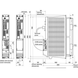 Servo Drive Duplo AC MDS-D2 Mitsubishi Electric MDS-D2-V2-8040 16A/11A, 200-230Vac/270-311Vdc, Freio Dinâmico, IP20 - MDS-...