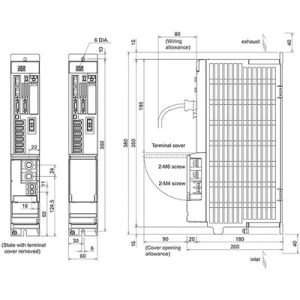 Servo Drive AC 3 Eixos MDS-D2 Mitsubishi Electric MDS-D2-V3-202020 6.4A 200-230Vac/270-311Vdc Freio Dinâmico IP20 - MDS-D2...