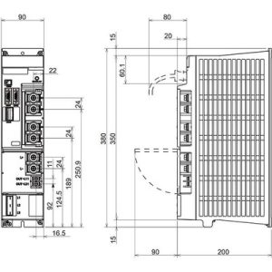 Unidade de Backup de Energia para 6 Drives Mitsubishi Electric MDS-DH-PFU 380-480Vac IP20 — SKU MDS-DH-PFU