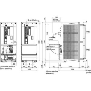 Drive Spindle Mitsubishi Electric , 65A, 380-480Vac/513-648Vdc, IP20, Ventilação Forçada, - MDS-DH2-SP-160 - MDS-DH2-SP-160