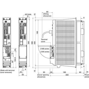 Servo Drive AC MDS-DH2 Mitsubishi Electric MDS-DH2-V1-10 2.3A, 380-480Vac/513-648Vdc, Freio Dinâmico, IP20 - MDS-DH2-V1-10