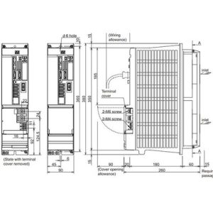 Servo Drive Duplo AC MDS-DH2 Mitsubishi Electric, 17A, 380-480Vac, Freio Dinâmico, IP20, MDS-DH2-V2-8080 - MDS-DH2-V2-8080