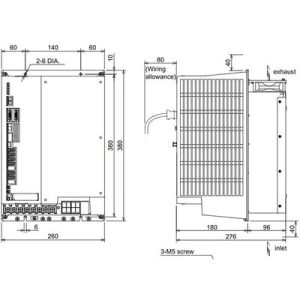 Servo Drive Duplo AC MDS-DM2 Mitsubishi Electric MDS-DM2-SPV2-10080 15.8A/26A 200-230Vac com Freio Dinâmico IP20 - MDS-DM2...