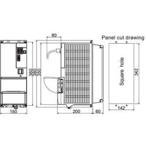 Conversor AC/DC MDS-E Mitsubishi Electric 30kW 164A 200-240Vac/270-324Vdc IP20 MDS-E-CV-370 - MDS-E-CV-370