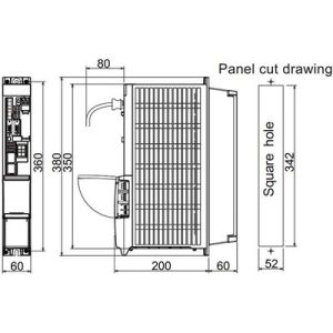 Drive Spindle Mitsubishi Electric MDS-E-SP-80 27A 200-240Vac/270-324Vdc IP20 - MDS-E-SP-80