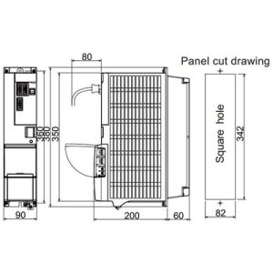 Unidade de Acionamento Duplo (2 Eixos) para Spindle MDS-E Mitsubishi Electric MDS-E-SP2-16080, 54A/27A, 200-240Vac/270-324Vdc, IP20 — SKU