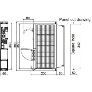 Unidade de Acionamento Duplo de Eixo-Árvore MDS-E Mitsubishi Electric MDS-E-SP2-20, 9A, 200-240Vac/270-324Vdc, IP20 — SKU MDS-E-SP2-20