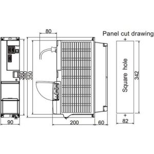 Unidade de Acionamento Duplo de Eixo-Árvore MDS-E Mitsubishi Electric MDS-E-SP2-80 27A 200-240Vac/270-324Vdc IP20 — SKU MDS-E-SP2-80