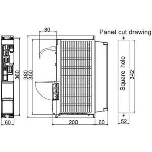 Servo Drive AC MDS-E Mitsubishi Electric MDS-E-V1-160 33A 200-230Vac com Freio Dinâmico, 3P, IP20 - MDS-E-V1-160