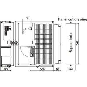 Servo Drive AC MDS-E Mitsubishi Electric MDS-E-V1-160W 42A 200-230Vac com Freio Dinâmico IP20 - MDS-E-V1-160W