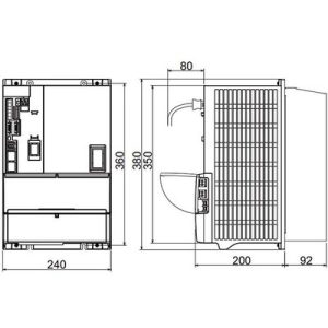 Unidade Spindle Drive MDS-EH Mitsubishi Electric 90A 380-480Vac/513-648Vdc IP20 MDS-EH-SP-200 — SKU MDS-EH-SP-200