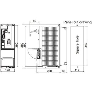 Servo Drive AC Mitsubishi Electric 32A 380-480Vac com Freio Dinâmico e Ventilação Forçada IP20 - MDS-EH-V1-160 - MDS-EH-V1...