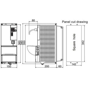 Servo Drive AC Mitsubishi Electric MDS-EH, 46A, 380-480Vac, 3P, IP20, 0...+55°C, MDS-EH-V1-160W - MDS-EH-V1-160W