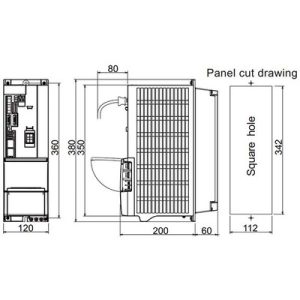 Servo Drive AC Duplo Eixo MDS-EH Mitsubishi Electric MDS-EH-V2-80W 21A 380-480Vac com Freio Dinâmico IP20 - MDS-EH-V2-80W