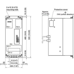 Unidade Retificadora MELSERVO J2S Mitsubishi Electric MR-HP55KA4 (500x200x300mm) — SKU MR-HP55KA4