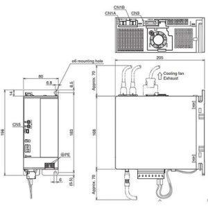 Servo Drive AC MELSERVO JET Mitsubishi Electric MR-JET-300G 3kW/11A 200-240Vac CC-Link Freio Dinâmico e Resistor Regenerat...