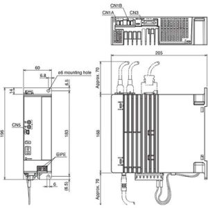 Servo Drive AC MELSERVO JET Mitsubishi Electric 750W/0,75kW EtherCAT Freio Dinâmico e Resistor Regenerativo MR-JET-70G-N1 ...