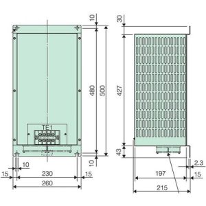 Unidade de Regeneração Opcional MELSERVO J3 Mitsubishi Electric MR-RB5E (500x260x215mm) — SKU MR-RB5E