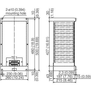 Unidade de Regeneração MELSERVO J2S Mitsubishi Electric MR-RB67 (H500mm x W260mm x D215mm) — SKU MR-RB67