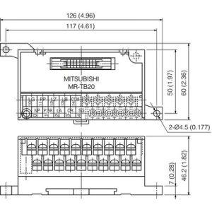 Bloco de Terminais de Junção Mitsubishi Electric MR-TB20 60x126x47mm — SKU MR-TB20