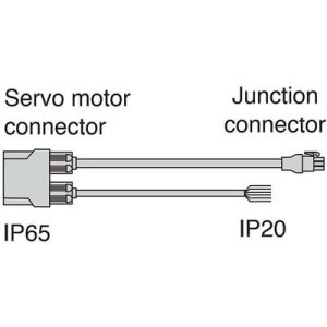 Cabo de Força Duplo para Servo Motor com Freio, HK-KT, Mitsubishi Electric, MRAEPB2J10CBL03M1L, 30cm, Conector Servo Motor...