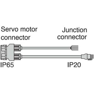 Cabo de Força Duplo para Servo Motor HK-KT Mitsubishi Electric MREPB2J10CBL03MA5L 30cm com Freio Eletromagnético - MREPB2J...