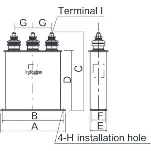 Capacitor para Filtro Senoidal 3P 400V Mitsubishi Electric 75kW/100HP para FR-A/F700/800 MT-BSC-H75K - MT-BSC-H75K