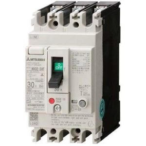 Disjuntor Caixa Moldada (MCCB) com DR Mitsubishi NV-S 3P 15A 100mA - NV32-SVF3P15A100CE - NV32-SVF3P15A100CE