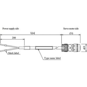 Cabo de Freio Eletromagnético para Servo Motor Mitsubishi Electric SC-BKC1CBL11M-H 11m IP67 Conector Angular + Pontas Livr...