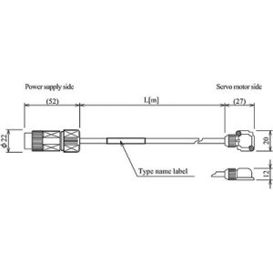 Cabo de Freio Eletromagnético para Servo Motor Mitsubishi HG-K/M/N/P/MP 3m IP65 com Conectores SC-BKS1JCBL3M-A2-S - SC-BKS...