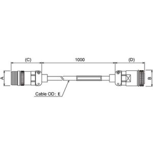 Cabo de Força para Servo Motor MR-J2S Mitsubishi Electric SC-HAJ3PW1C1M-A2, 1m, Conectores Servo Motor e Amplificador - SC...