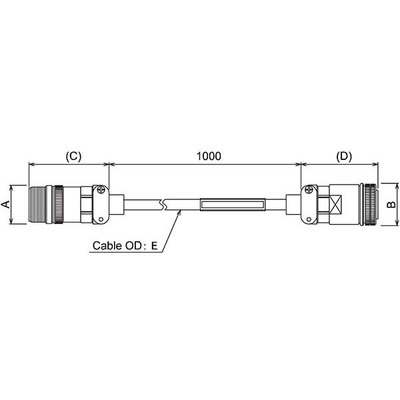 Cabo de Força para Servo Motor MR-J2S Mitsubishi Electric SC-HAJ3PW1C1M 1m com Conectores Cabo de Força para Servo Motor MR-J2S Mitsubishi Electric SC-HAJ3PW1C1M 1m com Conectores - SC-HAJ3PW1C1M