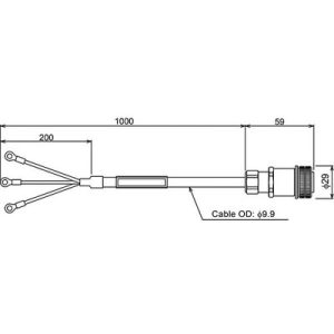 Cabo de Alimentação para Ventoinha MR-J2/J4 Mitsubishi Electric SC-J2SJ4FAN1C1M - 1m, Conector Servo - SC-J2SJ4FAN1C1M