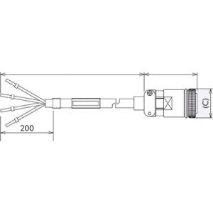 Cabo de Alimentação para Servo Motor Mitsubishi Electric SC-PWC4CBL6M-SBH, Conexão Direta, 6m, Alta Flexibilidade - SC-PWC...