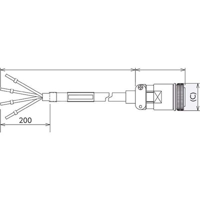 Cabo de Força para Servo Motor Mitsubishi Electric SC-PWC4CBL7M-ML 7m Conexão Direta Fio Fino Cabo de Força para Servo Motor Mitsubishi Electric SC-PWC4CBL7M-ML 7m Conexão Direta Fio Fino - SC-PWC4CBL7M-ML