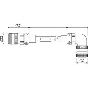 Cabo de Alimentação para Servo Motor Mitsubishi Electric SC-PWC4JCBL10M-H, Conexão Amplificador/Motor, 10m, Alta Flexão - ...