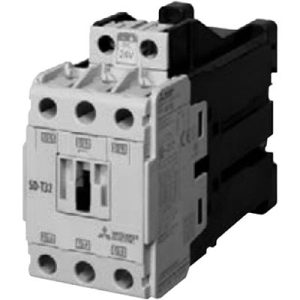 Contator Magnético MS-T Mitsubishi Electric 32A 3P 220Vdc 2NO+2NC DOL/FVNR Trilho DIN SD-T32 DC220V - SD-T32 DC220V