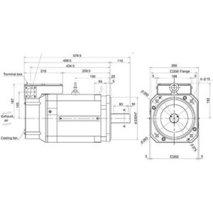 Motor Spindle Mitsubishi Electric Série SJ-V 7.5kW 400Vca Eixo Reto Encoder Absoluto 750rpm IP44 SJ-4-V11-21WT(F) - SJ-4-V...