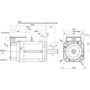 Motor Spindle Mitsubishi Electric SJ-V 18,5kW 400V com Encoder Absoluto e Eixo Reto SJ-4-V18.5-14T(F) - SJ-4-V18.5-14T(F)