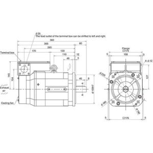 Motor Spindle Mitsubishi Electric Série SJ-V SJ-4-V2.2-03T(F) 2.2kW 1500rpm 9.5Nm Eixo Reto com Encoder Absoluto IP44 - SJ...