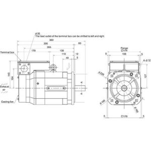 Motor Spindle Mitsubishi Electric SJ-V SJ-4-V3.7-05ZT(M) 3.7kW 3000RPM Eixo Reto com Encoder Absoluto IP44 - SJ-4-V3.7-05Z...