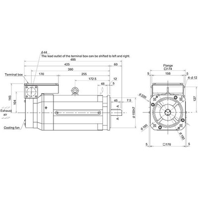Motor Spindle Mitsubishi Electric Série SJ-V SJ-4-V5.5-07T(F) 5.5kW 400Vca 1500rpm Eixo Reto com Encoder Absoluto IP44 Motor Spindle Mitsubishi Electric Série SJ-V SJ-4-V5.5-07T(F) 5.5kW 400Vca 1500rpm Eixo Reto com Encoder Absoluto IP44 - S...