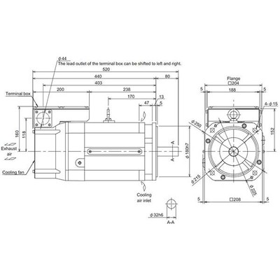 Motor Spindle Mitsubishi Electric Série SJ-V, 7.5kW/1500rpm, Eixo Reto, Encoder Absoluto, Flange 204mm, IP44, SJ-V11-06ZT(F) Motor Spindle Mitsubishi Electric Série SJ-V, 7.5kW/1500rpm, Eixo Reto, Encoder Absoluto, Flange 204mm, IP44, SJ-V11-06ZT(...