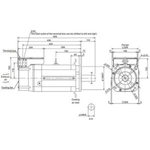 Motor Spindle Mitsubishi Electric SJ-V11-08ZT(F) 11kW 1500rpm 47.7Nm Eixo Reto com Encoder Absoluto IP44 - SJ-V11-08ZT(F)