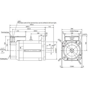 Motor Spindle Mitsubishi Electric Série SJ-V, 7.5kW, 750rpm, 70Nm, Eixo Reto, Encoder Absoluto, IP44, SJ-V11-09WT(M) - SJ-...