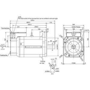 Motor Spindle Mitsubishi Electric SJ-V Série 15kW 200Vca 1500rpm 70Nm Eixo Reto com Encoder Absoluto IP44 SJ-V15-01T(M) - ...