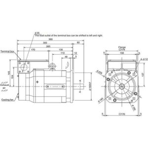 Motor Spindle Mitsubishi Electric SJ-V3.7-02ZT(M) 3.7kW 3000RPM 7Nm Eixo Reto com Encoder Absoluto IP44 - SJ-V3.7-02ZT(M)